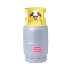 Flame King 30-LB Pound Refrigerant Recovery Cylinder Tank, Y-Valve for Liquid/Vapor, Reusable - DOT Compliant - Gray