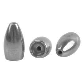 Shaddock Fishing Bass Bullet Sinker Weights, Tungsten Flipping Pitching Worm Fishing Weights for Texas and Carolina Rigs Saltwater Freshwater, Sliver, 1/16oz, 10pcs