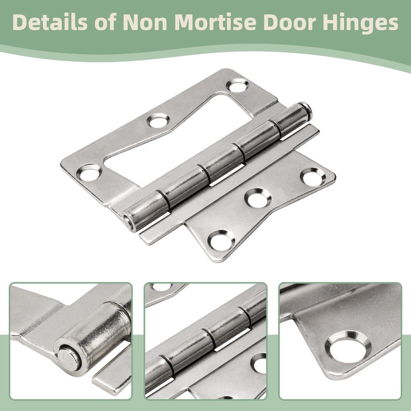 Non-Mortise Butterfly Hinges 4 Pack Heavy-Duty