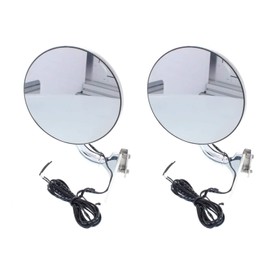 4" Peep Mirrors w/Turn Signals, Fits Driver and Passenger - 2 Pack