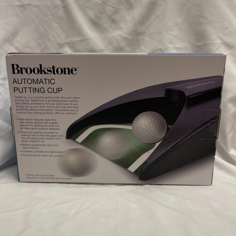 Brookstone Automatic Golf Ball Return Indoor Putting Practice Cup Training
