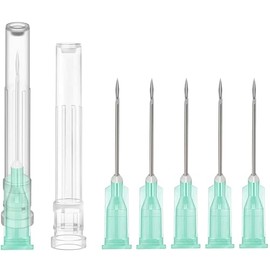 100 Pack - 21Gauge 1 Inch Sterile Disposable Dispensing Needle with Cap for Scientific Labs and Industrial