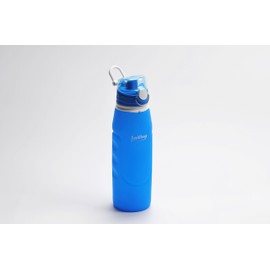 Sailing - Botella de agua plegable portátil de silicona líquida de grado médico, 1000 ml, a prueba de fugas, sin BPA, material seguro (rojo rosa)