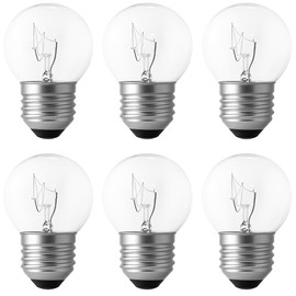Mandala Crafts Low Wattage Light Bulbs for Signs and Indicators G40, 40 Lumens, 7.5 W, E26 Base, 6 Pack