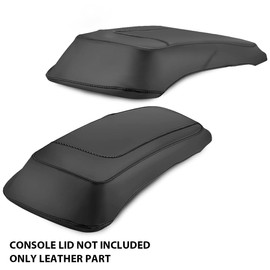 PIT66 2PCS Plain Hard LSaddlebag Speaker Lid Covers, Compatible with 1993-2013 Harley Davidson Touring Road King Electra Road Street Glide Leather