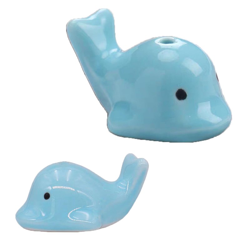 YOUDMEARUD Mini Ceramic Dolphin Figurines - Set of 2 Small