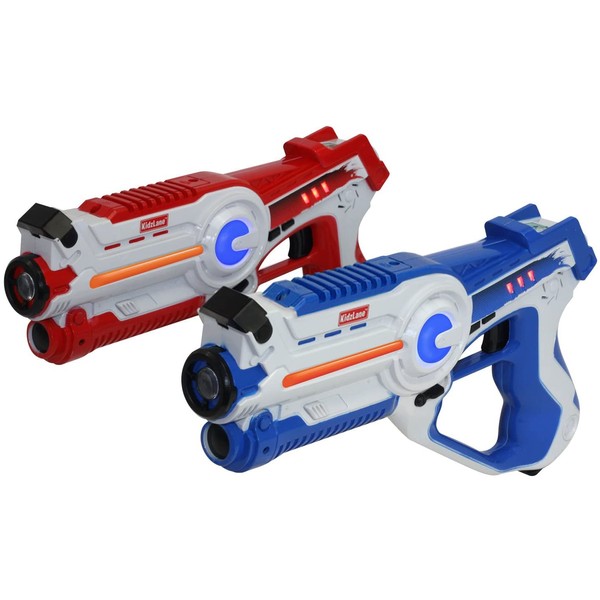 Kidzlane Infrared Laser Tag Game - Set of 2 Red / Blue - Infrared Laser Guns Indoor and Outdoor Activity. Infrared 0.9mW