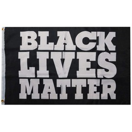 Trade Winds Black Lives Matter XXL Black White Letters Premium Quality Heavy Duty Fade Resistant 100D Woven Poly Nylon Flag 3x5 3'x5' Banner Grommets (RUF)