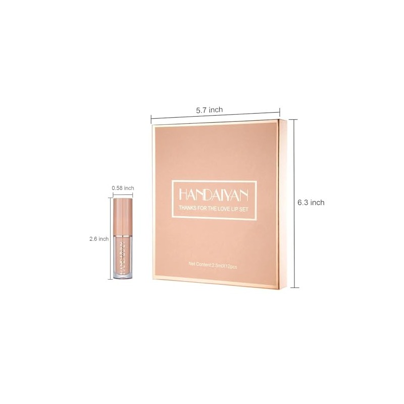 FARSEE12 kit de labiales, vaso antiadherente de larga duración, brillo