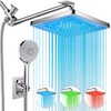PinWin Shower Head, 8'' Dual Rain Shower Head with 11''