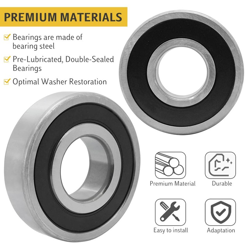 GOLKNHA Front Load Washer Tub Bearings and Seal Kit Fit