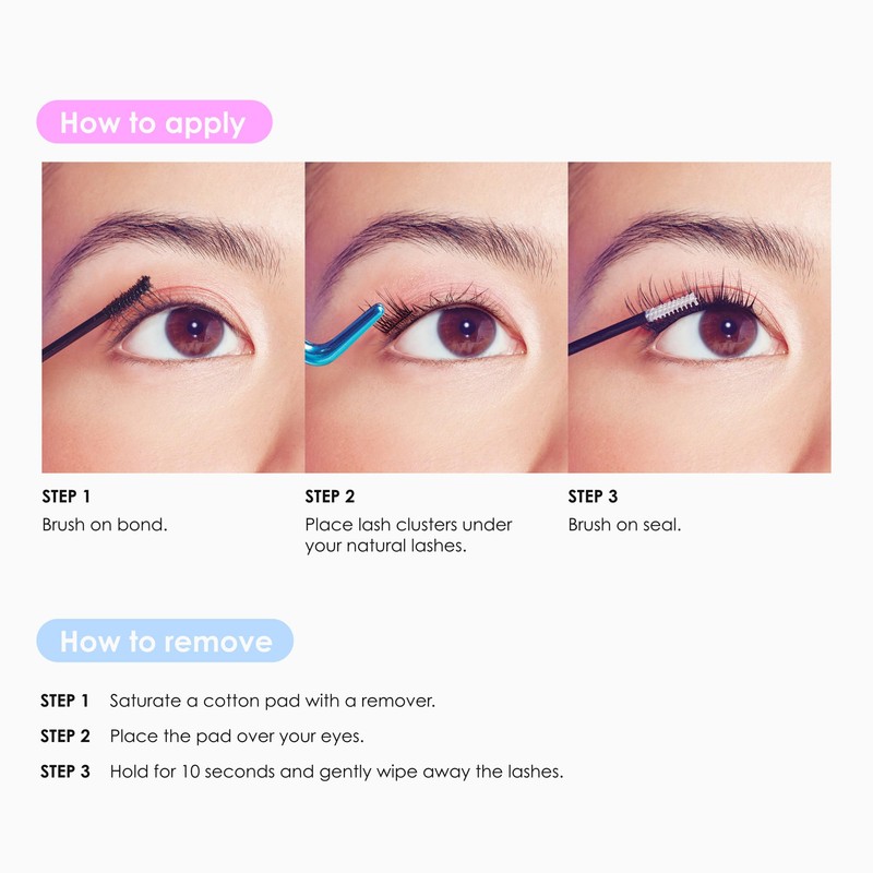 FALSCARA Studio Lash Extension Kit, 54 Stackable Lash Clusters, Medium