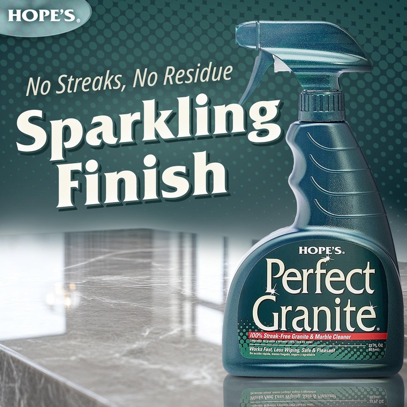 HOPE'S Perfect Granite & Marble Countertop Cleaner, Stain Remover and
