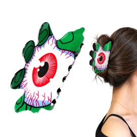 Halloween Spooky Hair Claw Clips with Creepy Evil Eye Monster Hand Printed