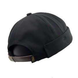 Jerague - Gorros sin bordes, ajustable, hebilla de piel, informal, para calles, gorras, B-black/Khaki, One Size