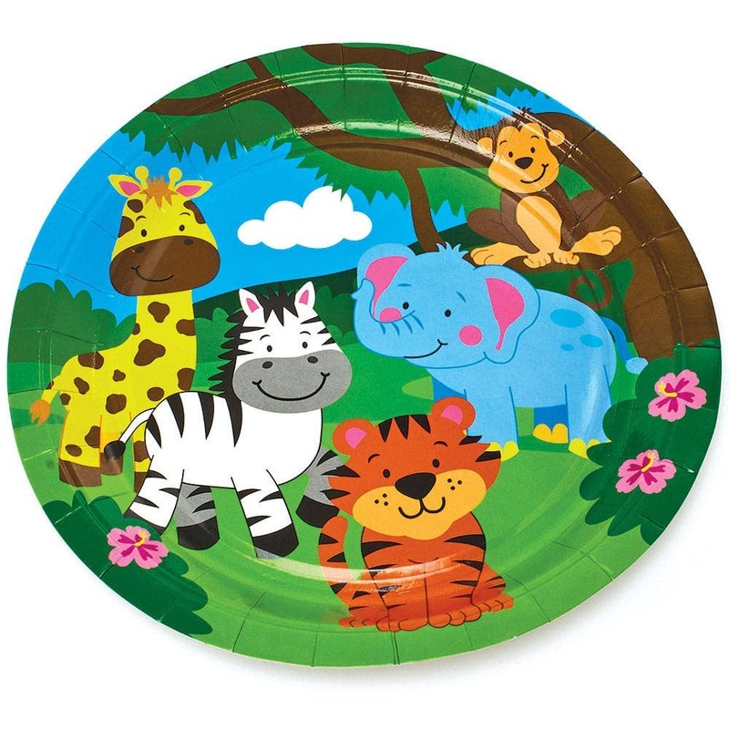 Baker Ross FX101 Jungle Chums Party Plates - Pack of