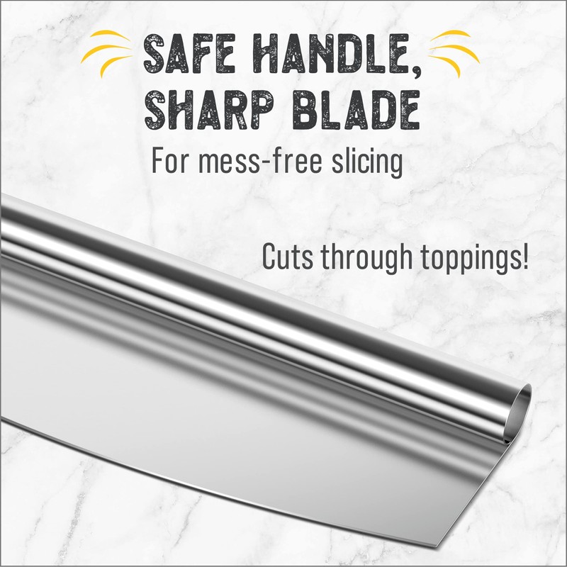 Checkered Chef Pizza Cutter Rocker Blade 14" - Sharp Stainless