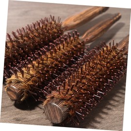 Healeved Bristle Wooden Roller Hair Brush for Curly Hair Durable Styling Comb for Wet Dry Use Compact Travel Reduces Frizz Static Gentle Hair