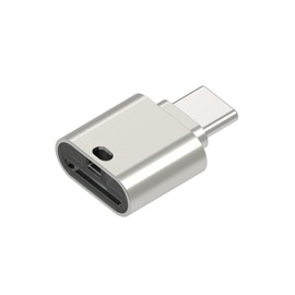 AXYO Type-C Card Reader, Support Micro SD Card, Type C Memory Card Reader OTG Converter Adapter, Universal for Devices with USB Type-C Port, Silver