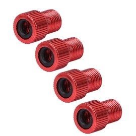 4 unids Adaptador de Válvula de Bicicleta, Válvula de Neumático de Bicicleta Convertidor Adaptador de Boquilla de Bicicleta Presta to Schrader Tube Pump Tool Convertidor(rojo) Adaptador Presta