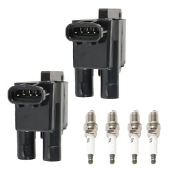 Autodevil UF180 Ignition Coil Pack x2 & BKR6EGP Iridium Spark Plugs x4 Fits For Toyota Camry 1997-2001, RAV4 1998-2000, Solara 1999-2001, L4 2.0L 2.2L Replacement For 5C1298 C1133