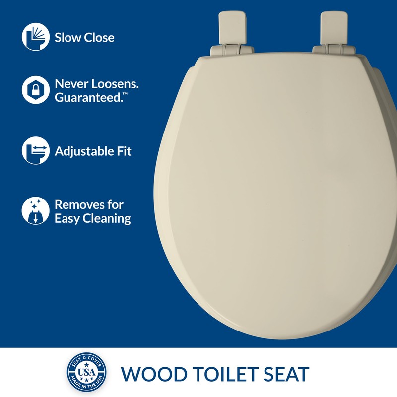 Mayfair Cassel Slow Close Toilet Seat, Easy Clean, Non Slip