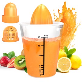 GLADICER Citrus Juicer, 3-in-1 Juicer Manual, Lemon Squeezer, 600ML（20 Ounce）Capacity Orange Juicer, Lemon Juicer, Citrus Press, Kitchen Gadget (White)