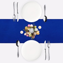 HGHDBT Royal Blue Table Runner - 12x108inch 2 Pack Satin Table Runners for Rectangle/Round Table Dining Party Wedding Brithday Christmas Decorations