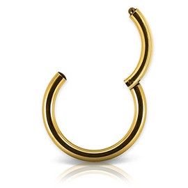 SoulCats® septum piercing Ring Universal Nose Lip Ear intimate, color: gold; diameter: 10 mm; bar thickness: 1.2 mm