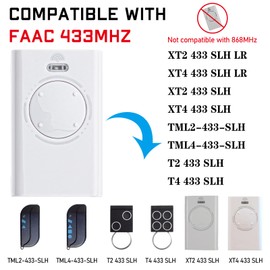 pepape 433 MHz Gate Remote Control Garage Opener Replacement for FAAC XT4 433 SLH LR, XT2 433 SLH LR, XT2 433 SLH, XT4 433 SLH