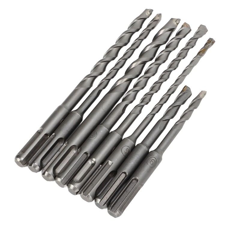 8Pcs Hammer Drill Bit Carbide Tip 2 Flute Drilling Tool