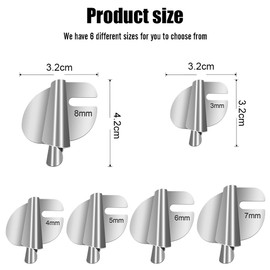 Sewing Rolled Hemmer Foot, Pack of 6 Sewing Rolled Hem Foot, Stainless Steel Rolled Hem Presser Foot Fit Sewing Machine, Sewing Foot, for Home Use, Commercial Stainless Steel Hemmer Foot (3 mm - 8 mm)