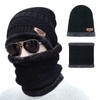 iTGOOS 1 Set Winter Knitted Beanie Hat with Winter Scarf
