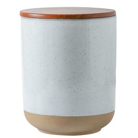 Hasense Ceramic Canister with Airtight Lid for Kitchen Counter, 80 Ounce Large Ceramic Food Storage Jar with Seal Ring for Serving Flour, Grain, Cereal, Pasta, Coffee, Sugar and Tea, Greyish White