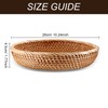 Hand-Woven Rattan Key Basket, Round Rattan Key Tray for Entryway