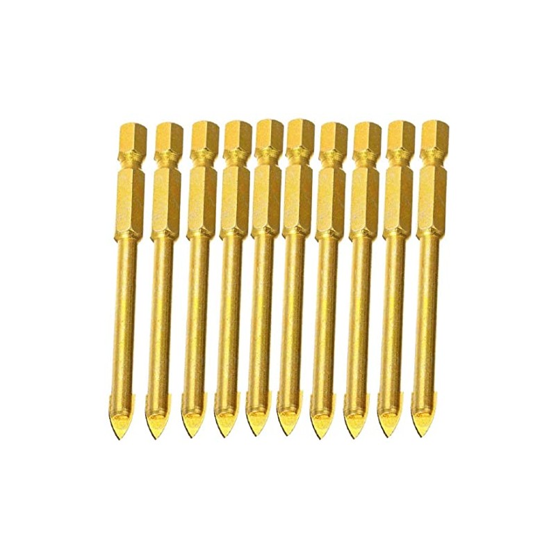 Boxonly 10Pcs Drill Bit Set Carbide Tungsten Tile Glass Ceramic