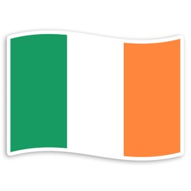 2 x 10cm Flying Irish Flag Vinyl Stickers - Ireland Luggage Sticker #30994 (10cm Wide)