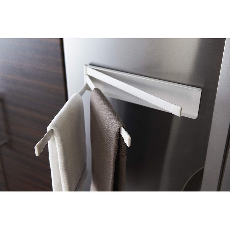 Yamazaki Tower Tea Towel Holder, Steel, White, One Size
