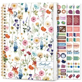 Aesthetic Budget Planner - Monthly Finance Planner with Expense Tracker, Undated Bill Organizer, Budget Notebook to Manage Your Finances, Account Budget Book with Colorful Pattern - Wildflowers