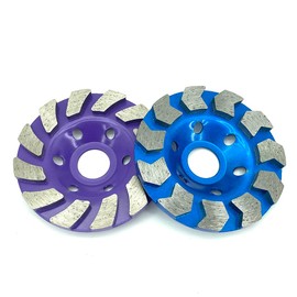 2Pcs Diamond Concrete Grinding Cup Wheels 100mm 4" Set, Fits 7/8" Arbor for Angle Grinder, Shaping Cleaning Concrete Masonry Marble Granite Brick，Blue