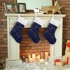 Christmas Stockings, 18 inches Burlap with Plush Faux Fur Cuff