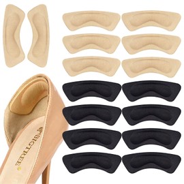 XIAOBLESS 8 Pairs Multi-Style Heel Grips - Self-Adhesive Anti-Slip Heel Pads, Comfort Cushion Inserts for Women Men, Prevent Blisters for All Shoes (A-8Pairs(4Black+4Beige))