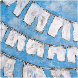 Fine Art Canvas Dry Linen I Canvas Wall Decor by Artist Kingsley for Living Room, Bedroom, Bathroom, Kitchen, Office, Bar, Dining & Guest Room - Ready to Hang - 22 in x 22 in