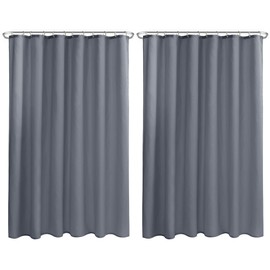 Nasitos Extra Long Fabric Shower Curtain Liners 2 Pack - W72 x H84 - Water Resistant Cloth Shower Curtains with Magnets, Soft Hotel Quality, Machine Washable (Grey, 4 Separate Magnets Included)