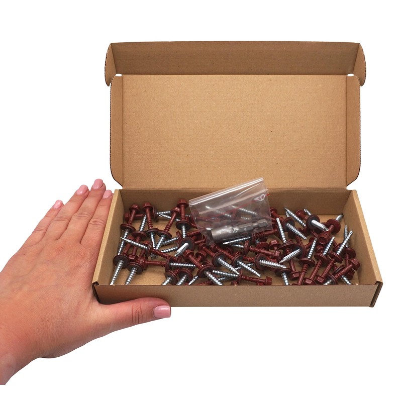 SKIR'CO (Pack of 50) Painted Roofing Screws 4.8 x 50