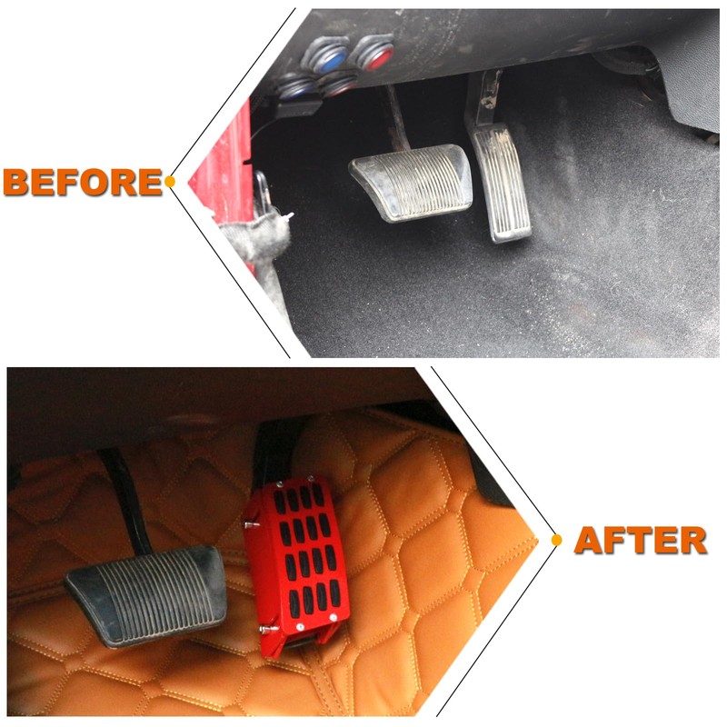PKEDUO Red Gas Pedal Extender Cover Anti-Slip Adjustable Foot Pedal