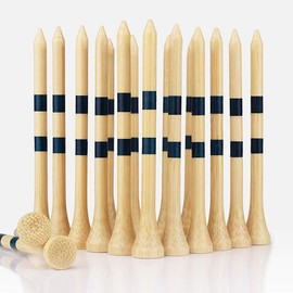 70mm 2 3/4" Eco-friendly Bamboo Golf Tees(100 Count)Biodegradable Golf Tees,Dual line height markings,Ultra Stable Base,Curved Top,Strong & Sustainable Bamboo Tees, Golf Gifts for Men,Golf accessories
