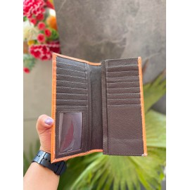 Dev Export Western Pattern Hand Tooled Carving Leather Men's Long Wallet Fashion Stylish Cash Holder Gift For Him