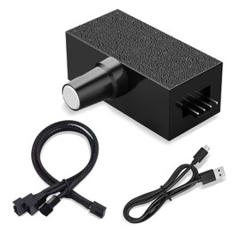4-Pin 12v PWM Fan Controller with USB-C Power Supply and 4-Pin 3-Channel Splitter HUB Pwm Fan Speed Controller 15-18w, 1.2-1.5A Output, Compatible with CPU/Chassis Fans