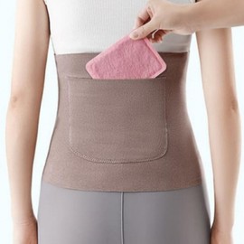 Abdominal warm compress, stomach compress, belly band, hot pack, pocket belly band, waist Beige L
